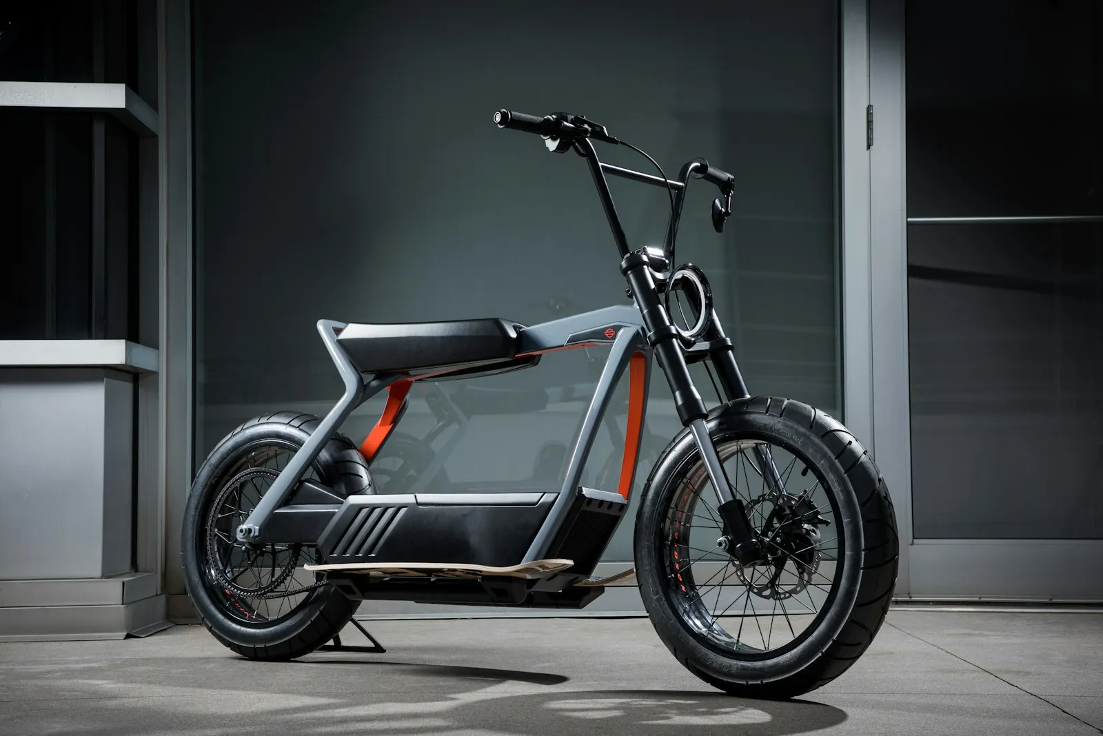 Electric bike photographed in a studio